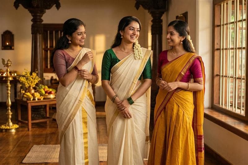 knee length dresses for ladies Onam pragya-epical onum dress – Fiorebymalar main image 0