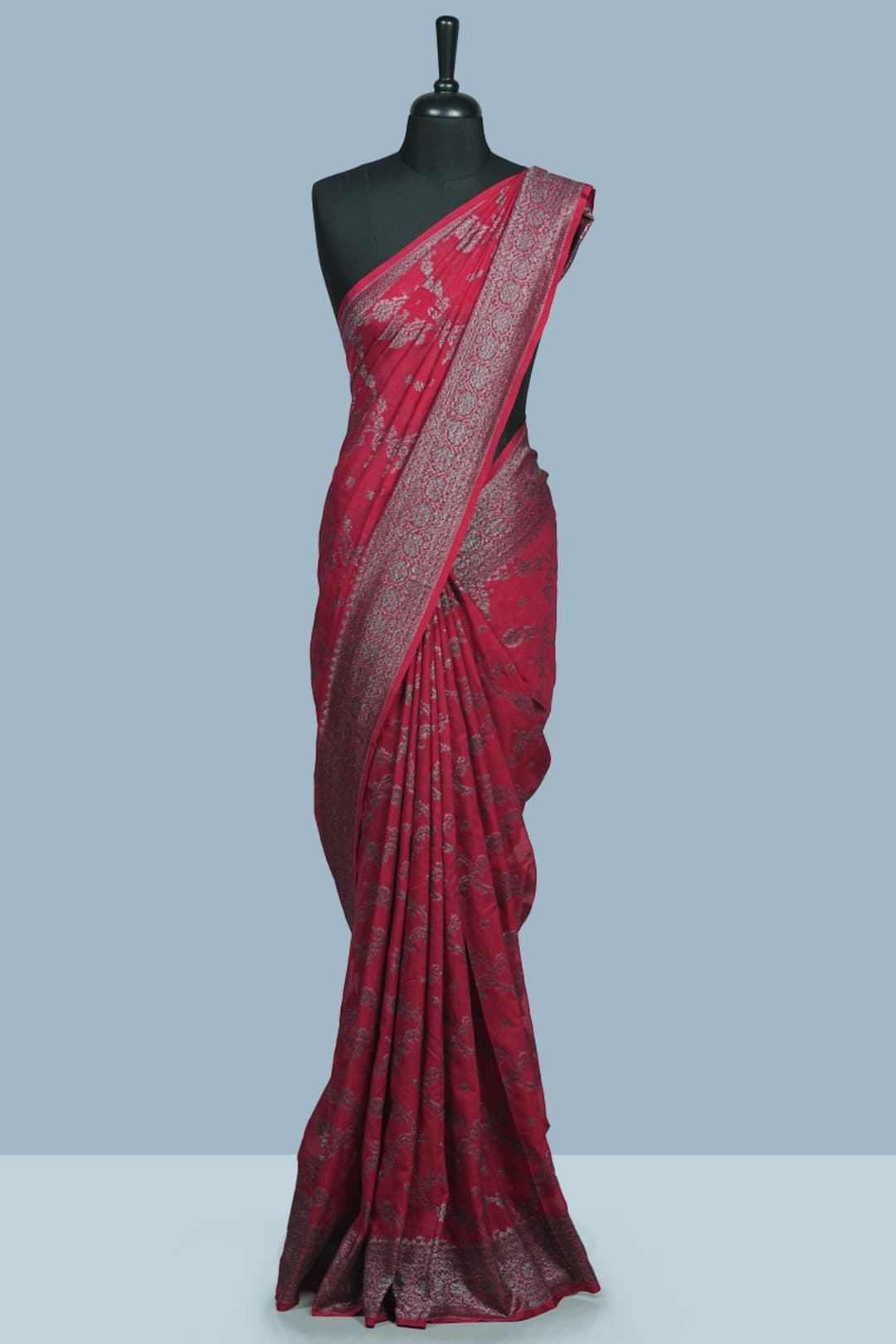 Velvet Maroon Banarasi Georgette Saree