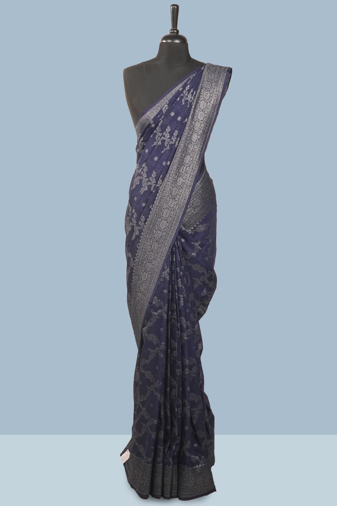 Midnight Blue Banarasi Georgette Saree