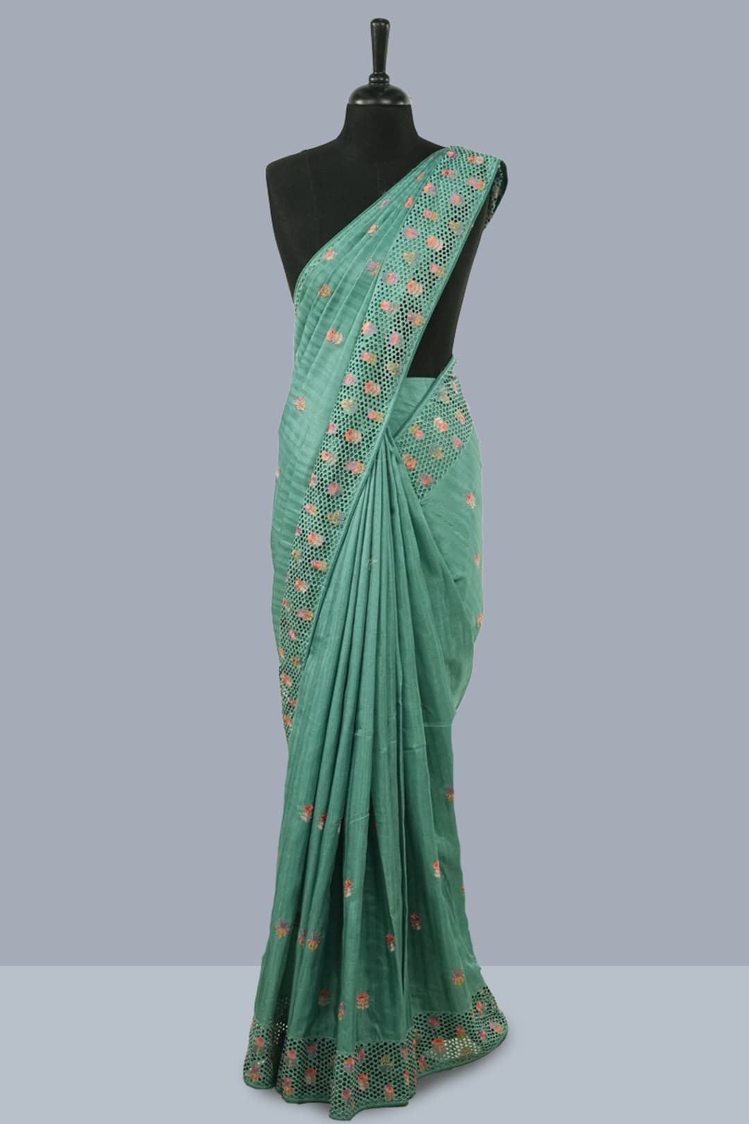 Pistachio Green Dupion Silk Saree