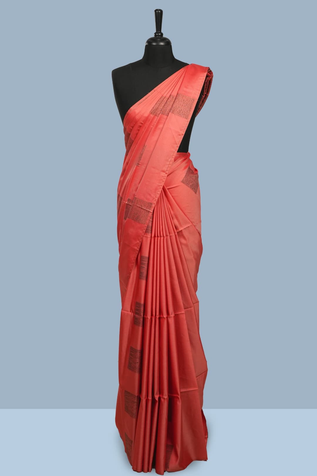 Neon Salmon Art Silk Saree