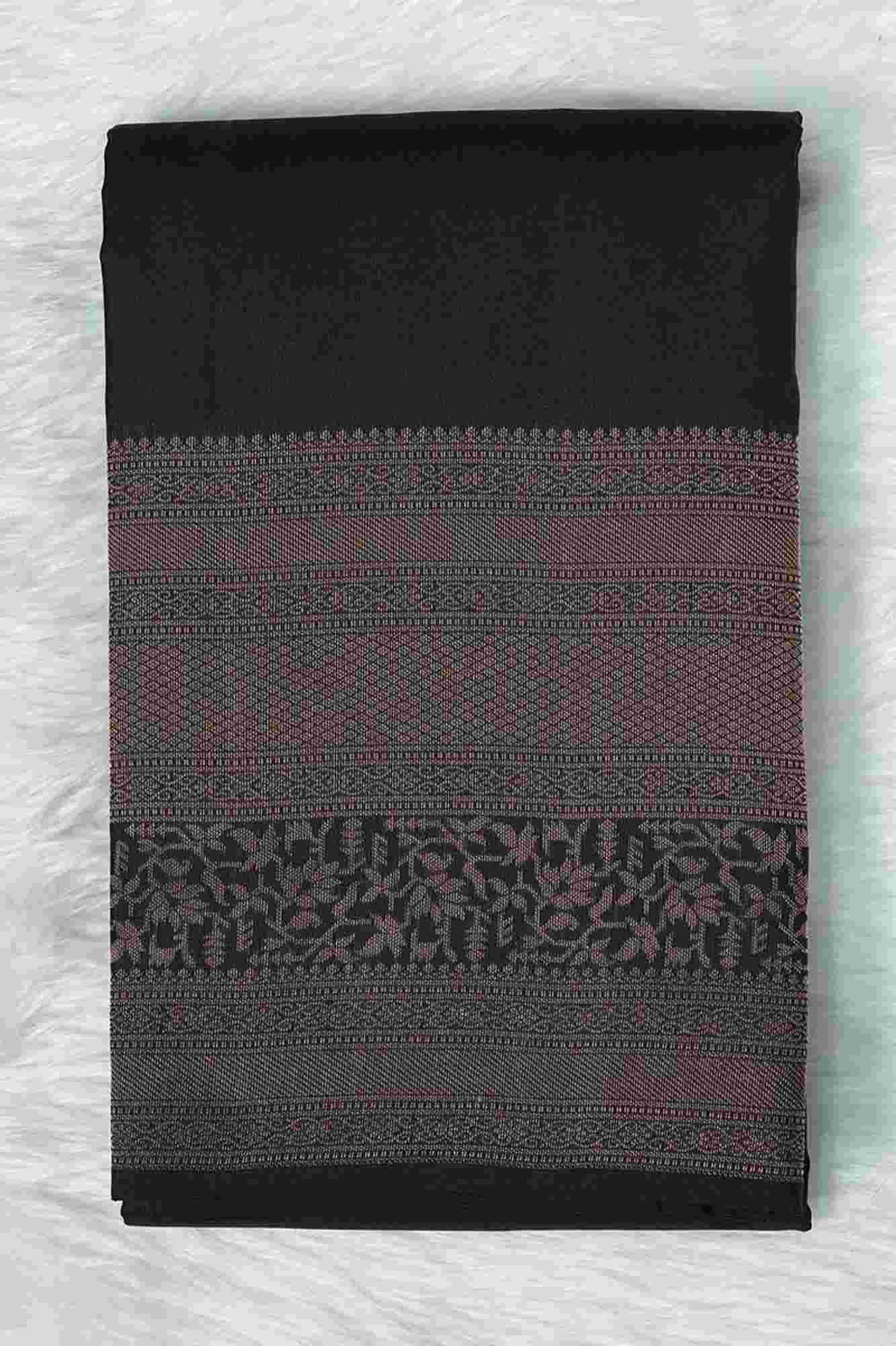 Black Kanchipuram Soft Silk Saree