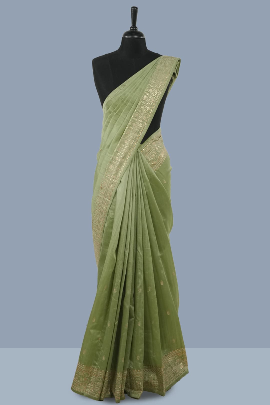 Jade Green Dupion Silk Saree
