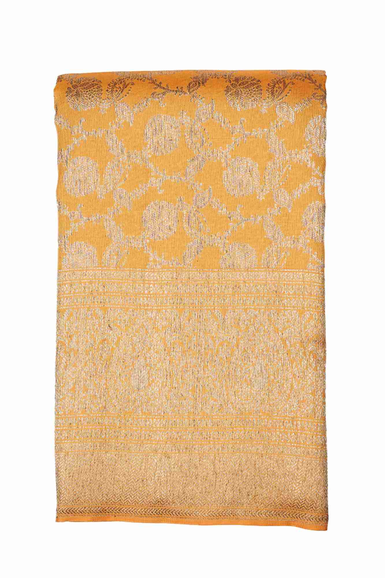 Amber Yellow Kanchipuram Saree