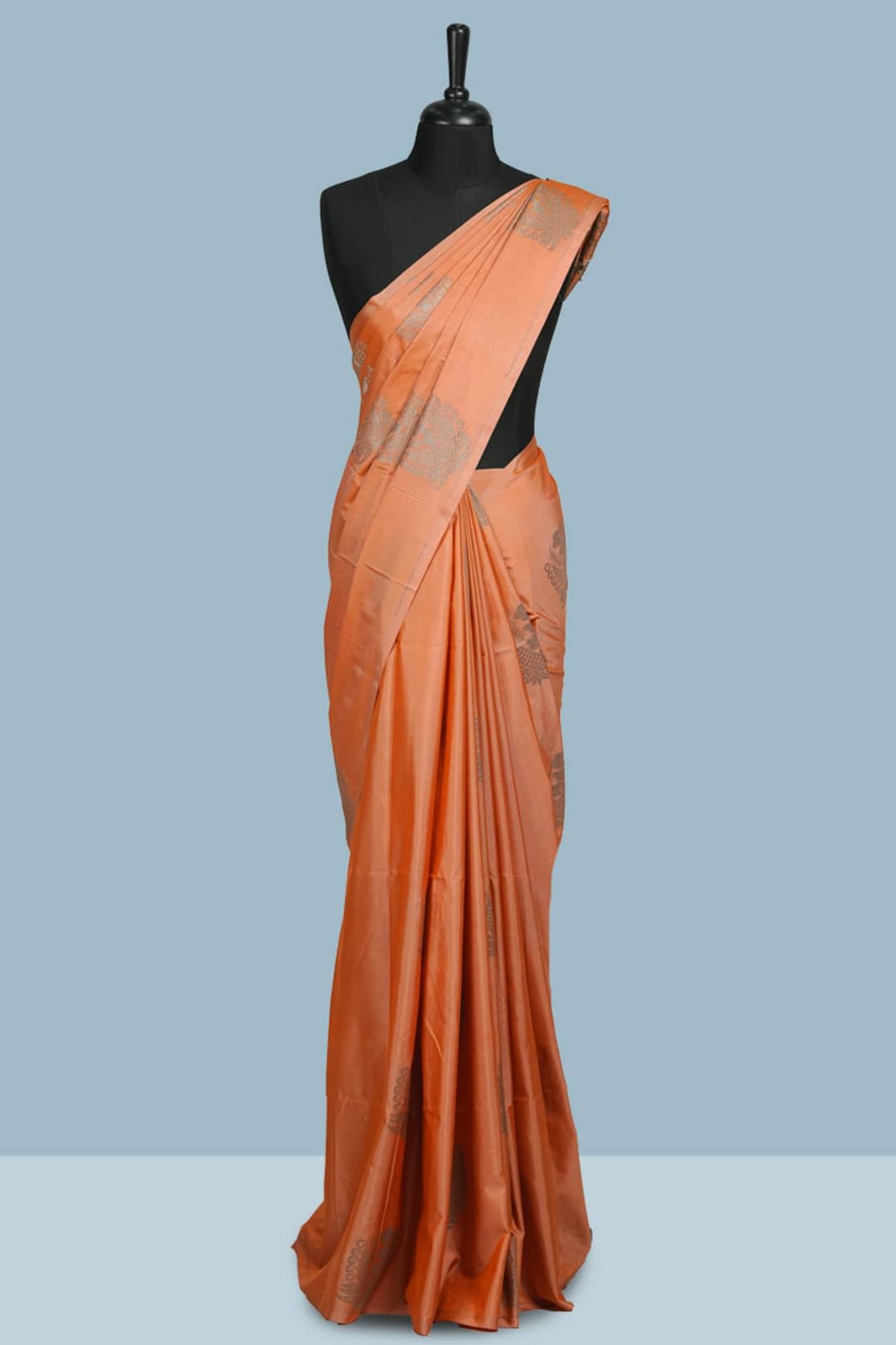 Dusty Orange Semi Silk Saree