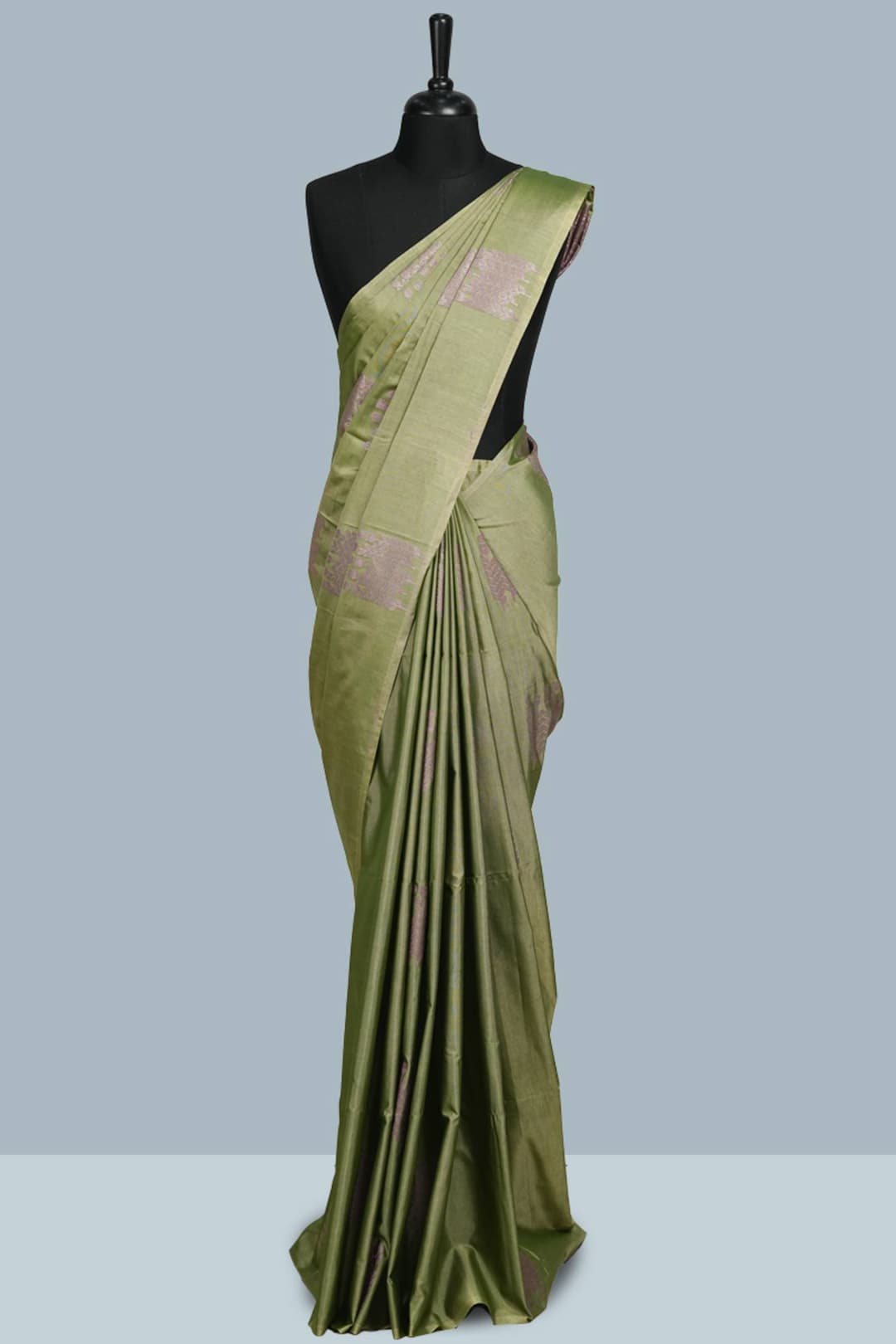 Mint Green Semi Silk Saree