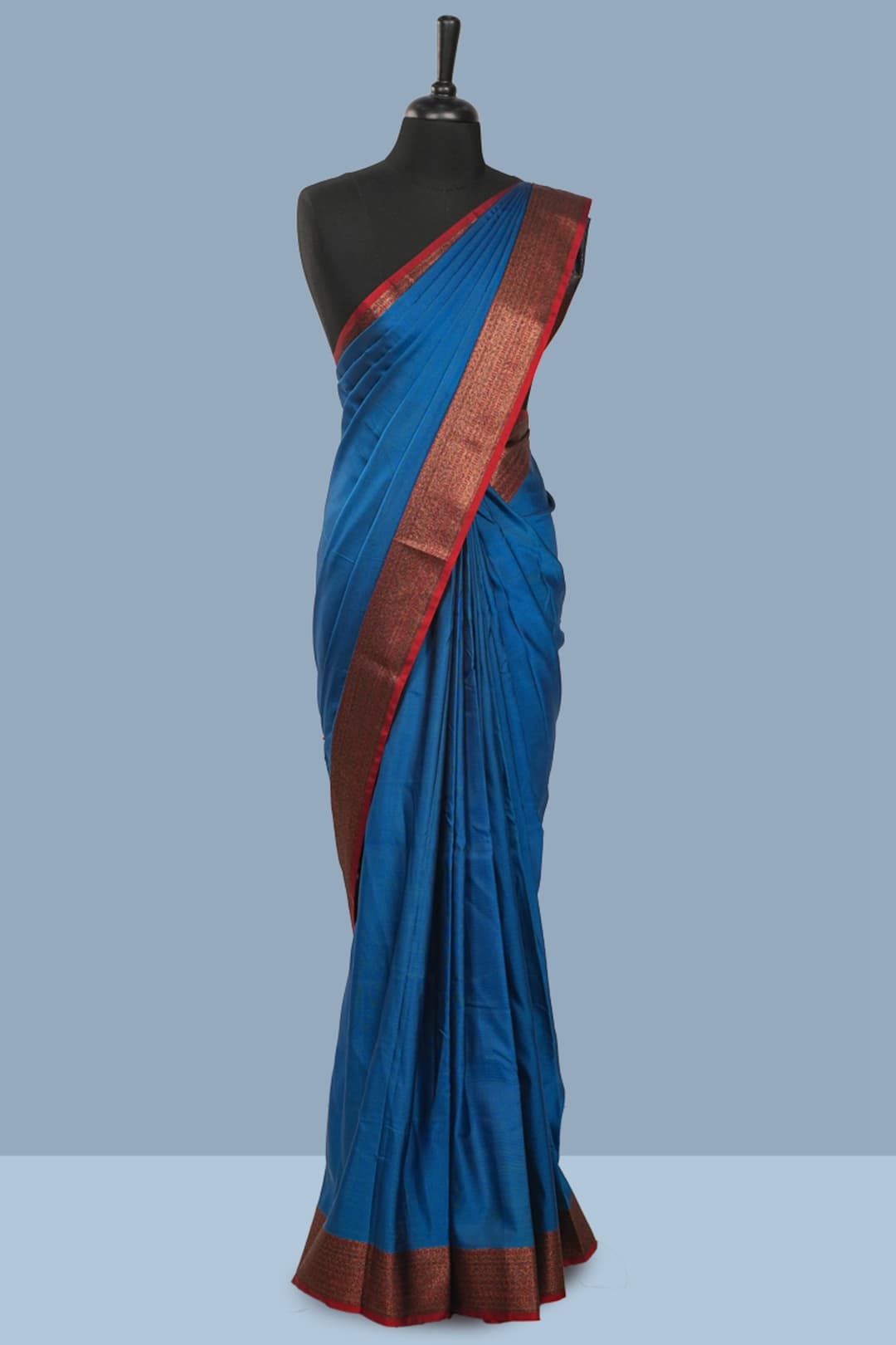 Kingfisher Blue Art Silk Saree