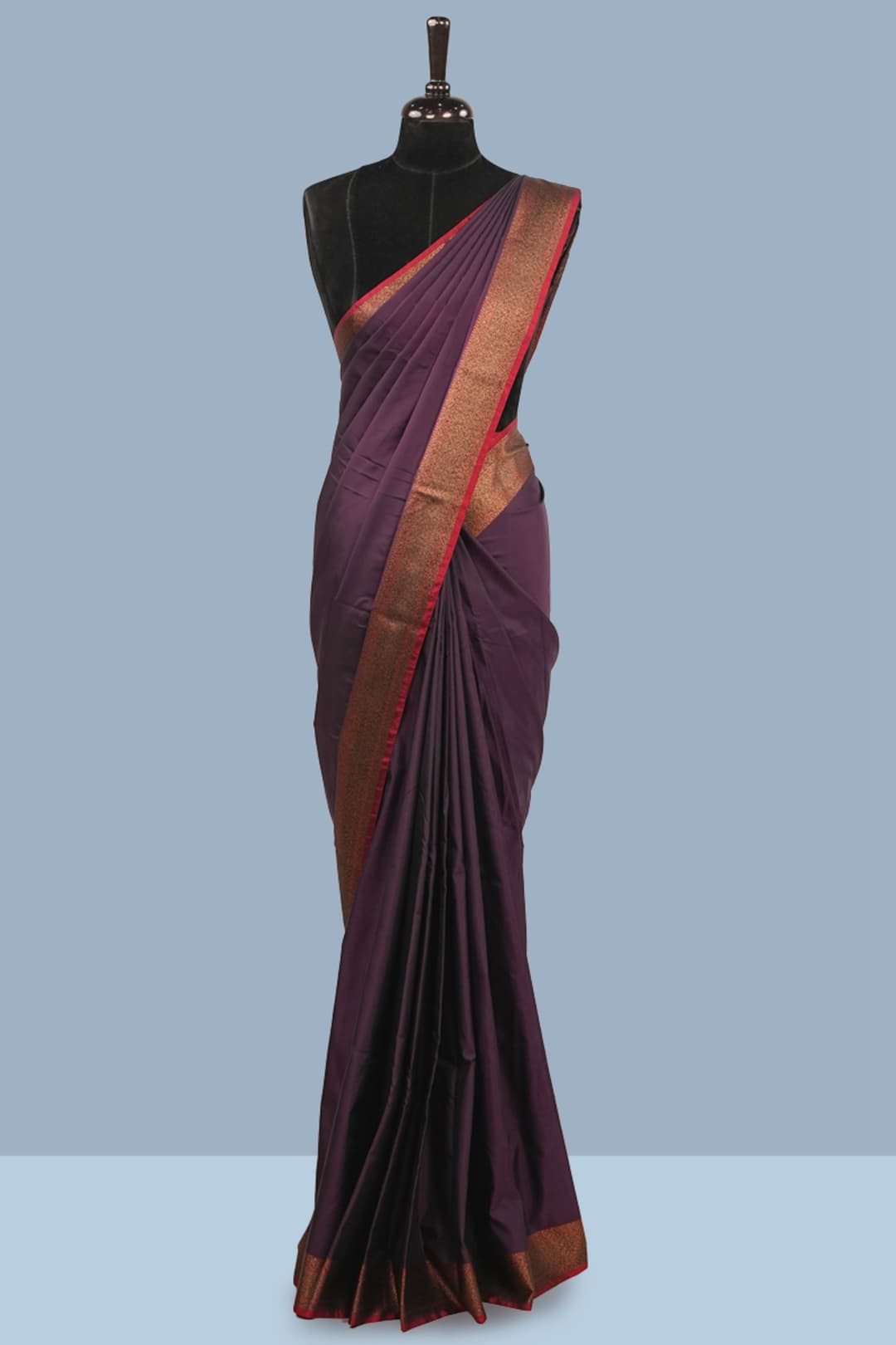 Eggplant Art Silk Saree
