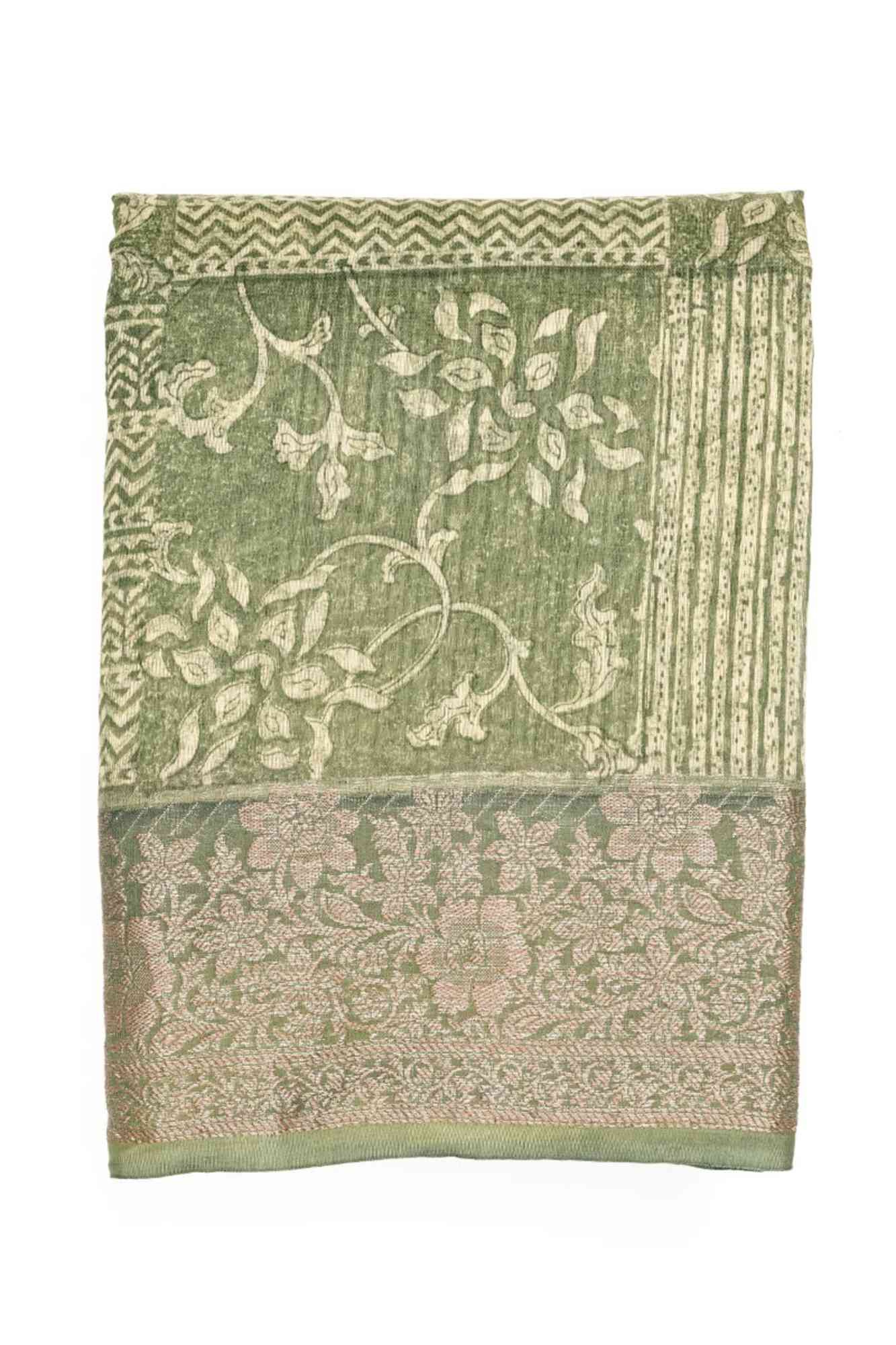 Jade Green Chanderi Silk Saree