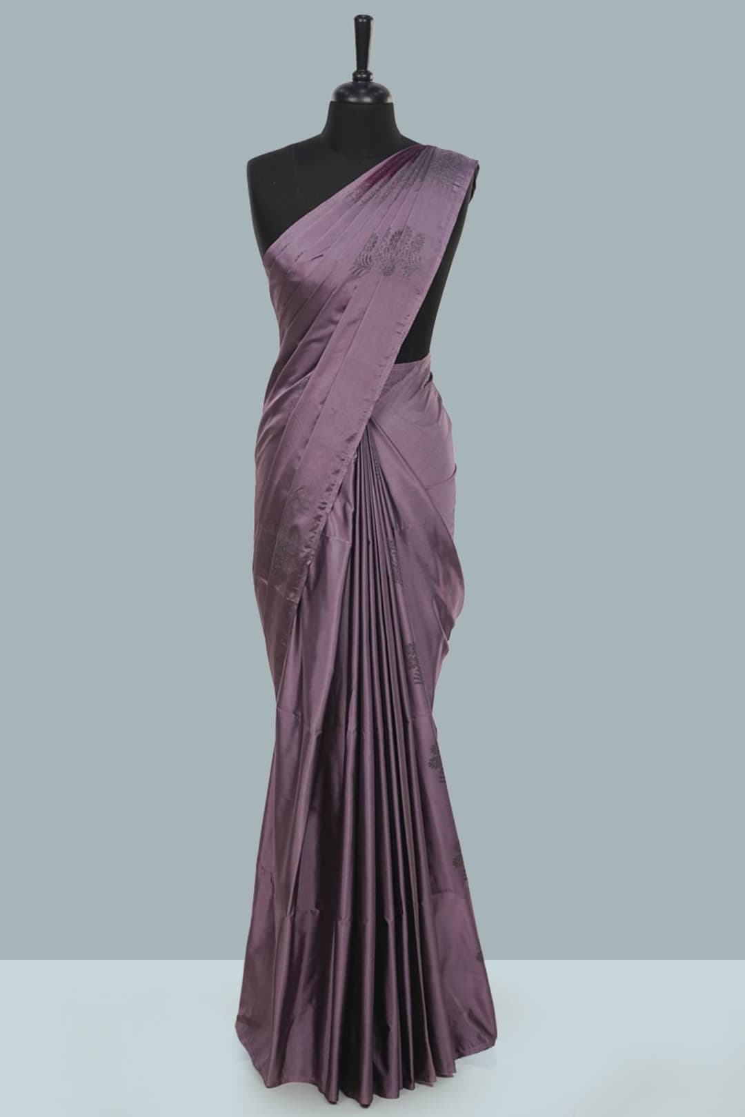 Chinese Violet and Purple Semi Silk Saree