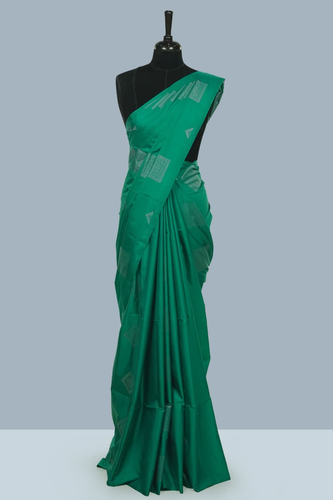 Jade Green Semi Silk Saree