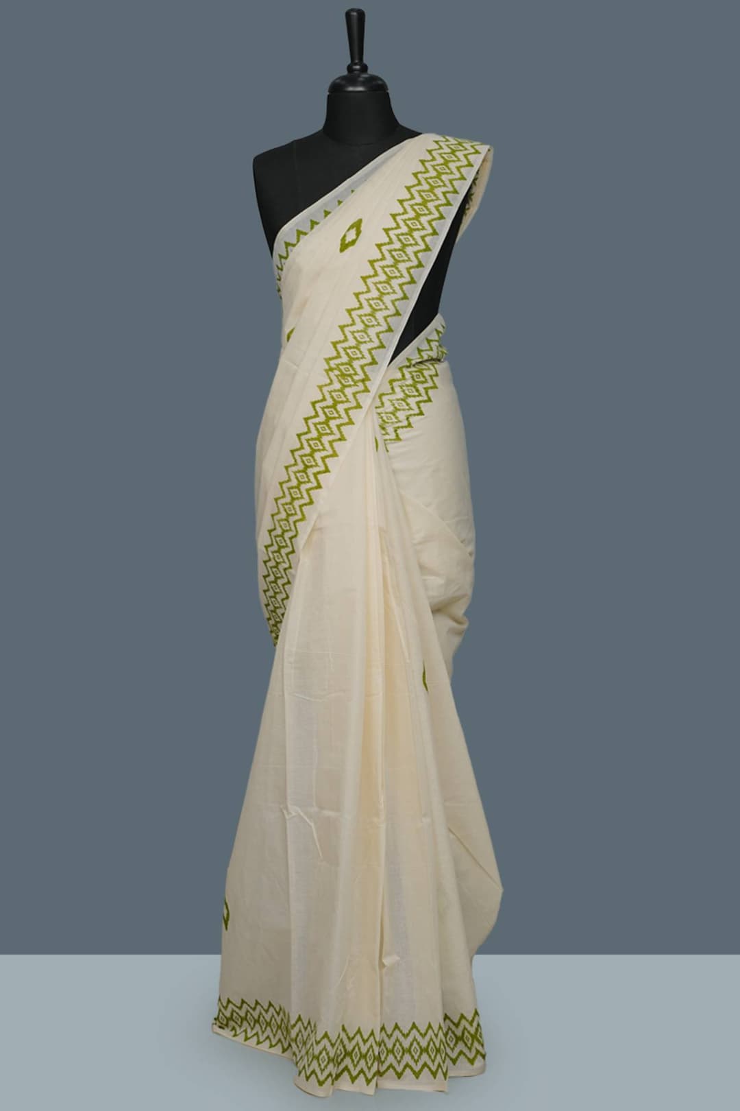 Cream Kerala Set Saree