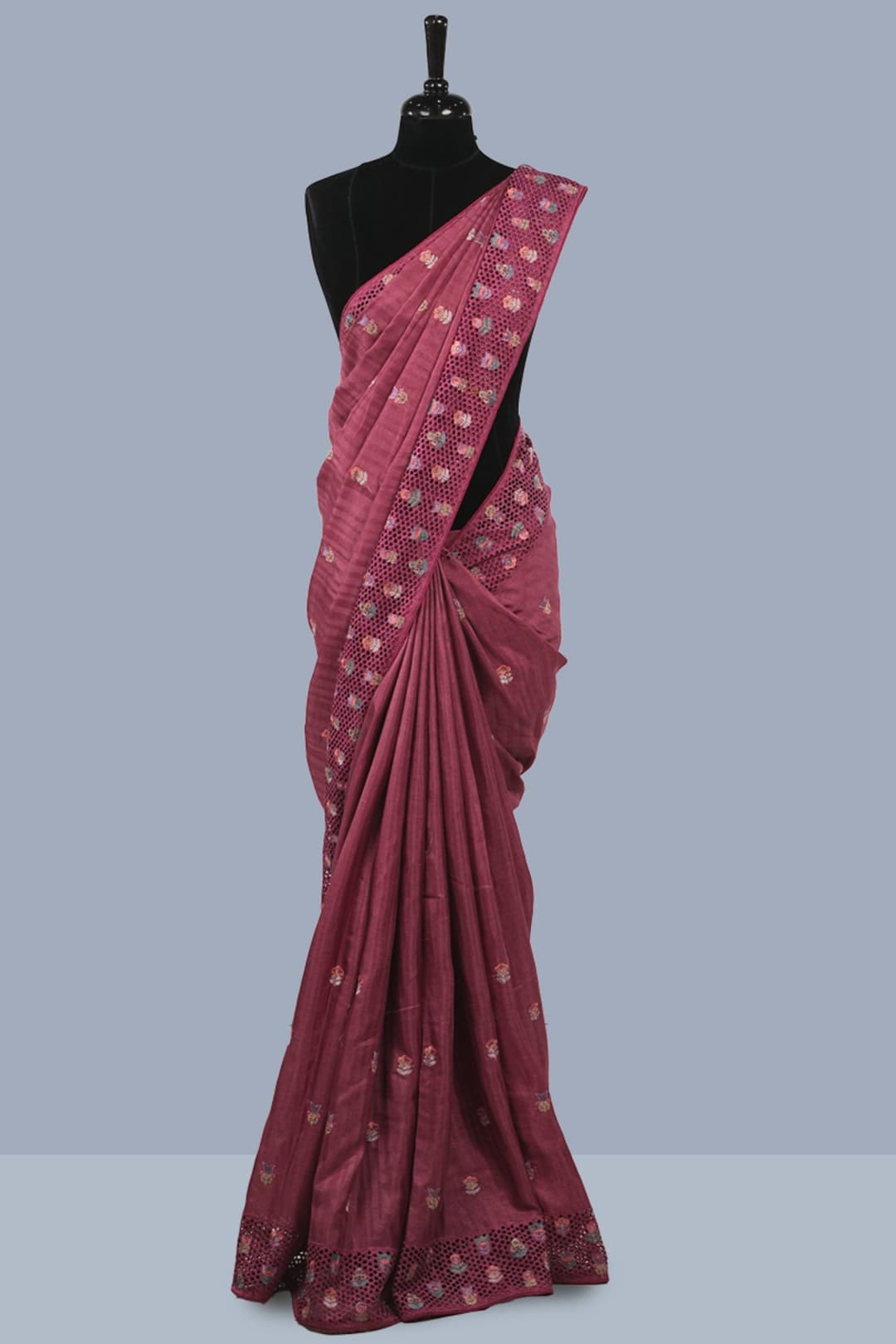 Rouge Dupion Silk Saree