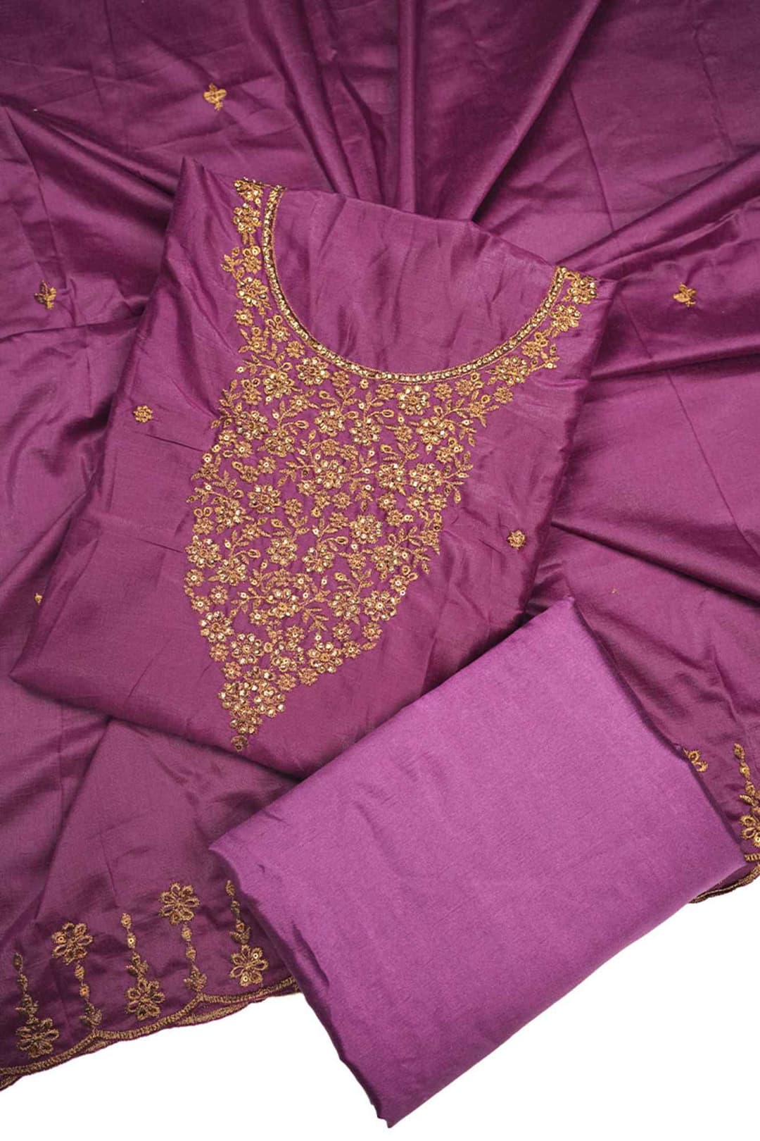 Eminence Purple Shimmer Tissue Unstitched Salwar Suit