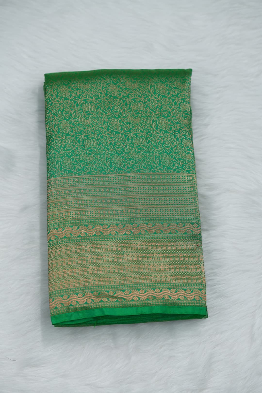 Jade Green Kanchipuram Brocade Saree