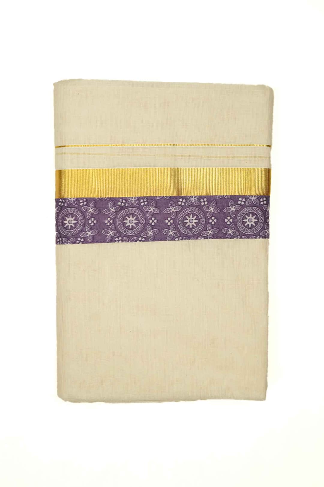 Printed Kara Off White Dhoti