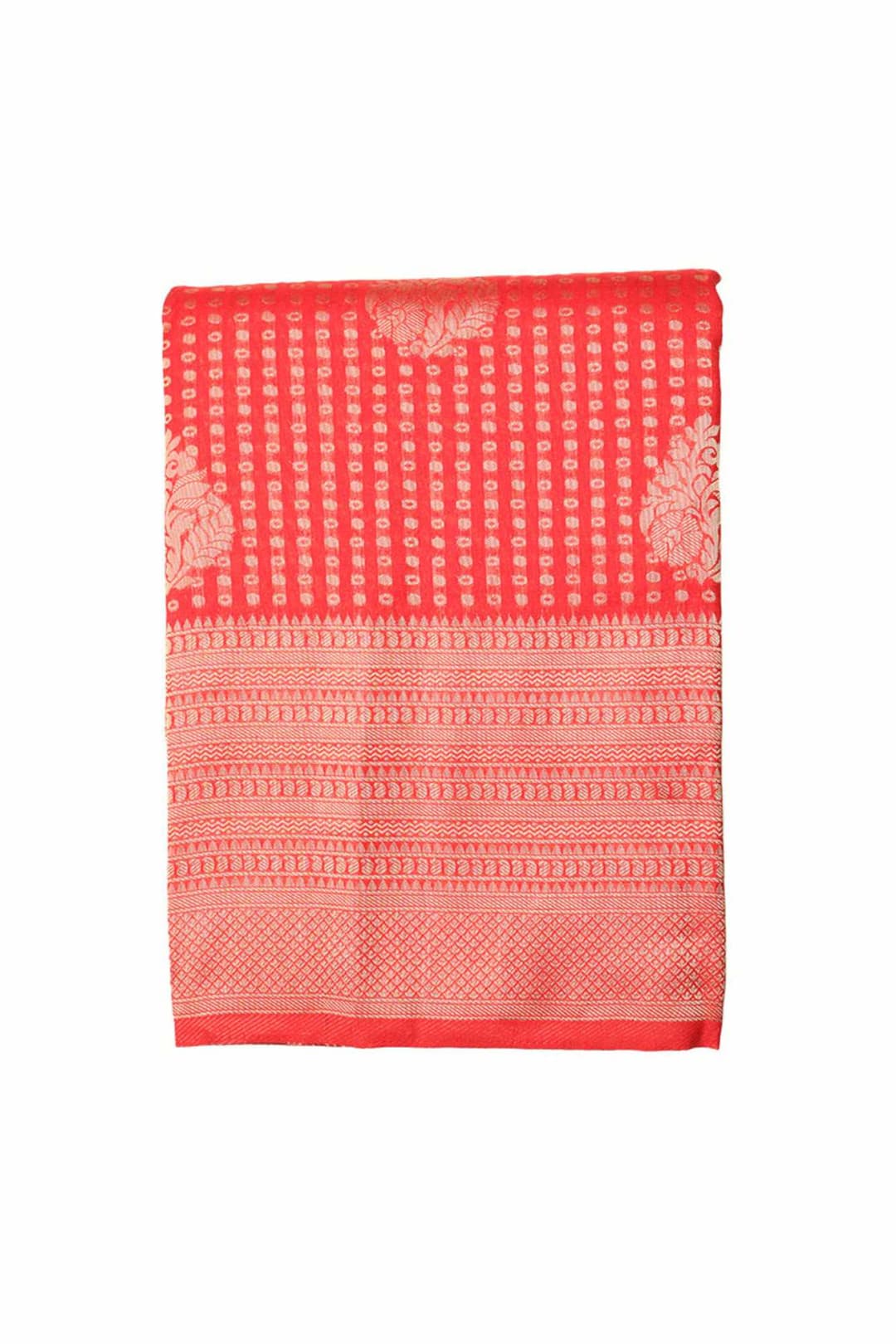 Classic Red Semi Banarasi Saree