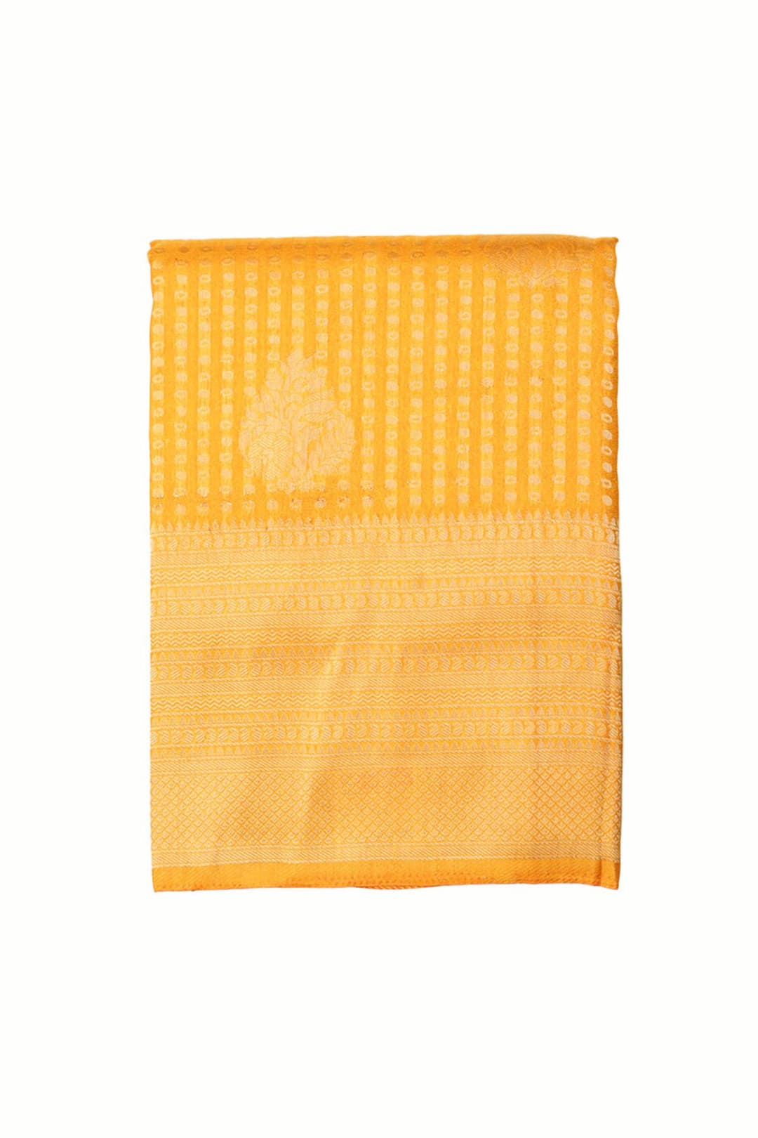 Bumblebee Yellow Semi Banarasi Saree