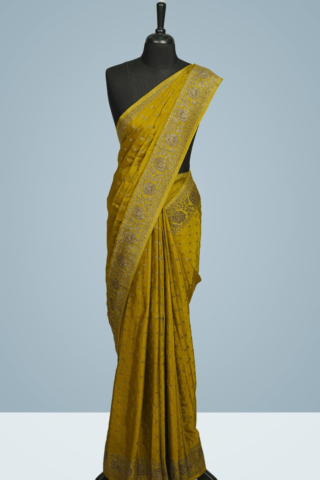 Chartreuse Green Banarasi Saree