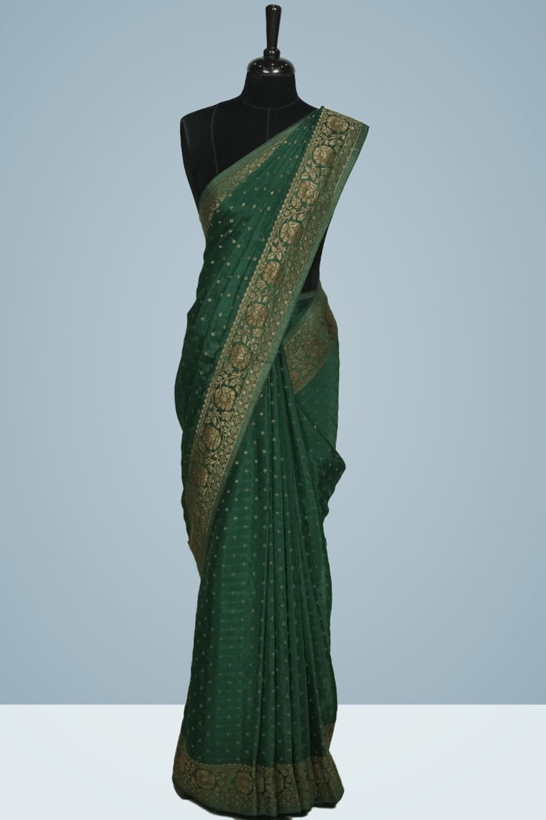 Dark Green Banarasi Saree