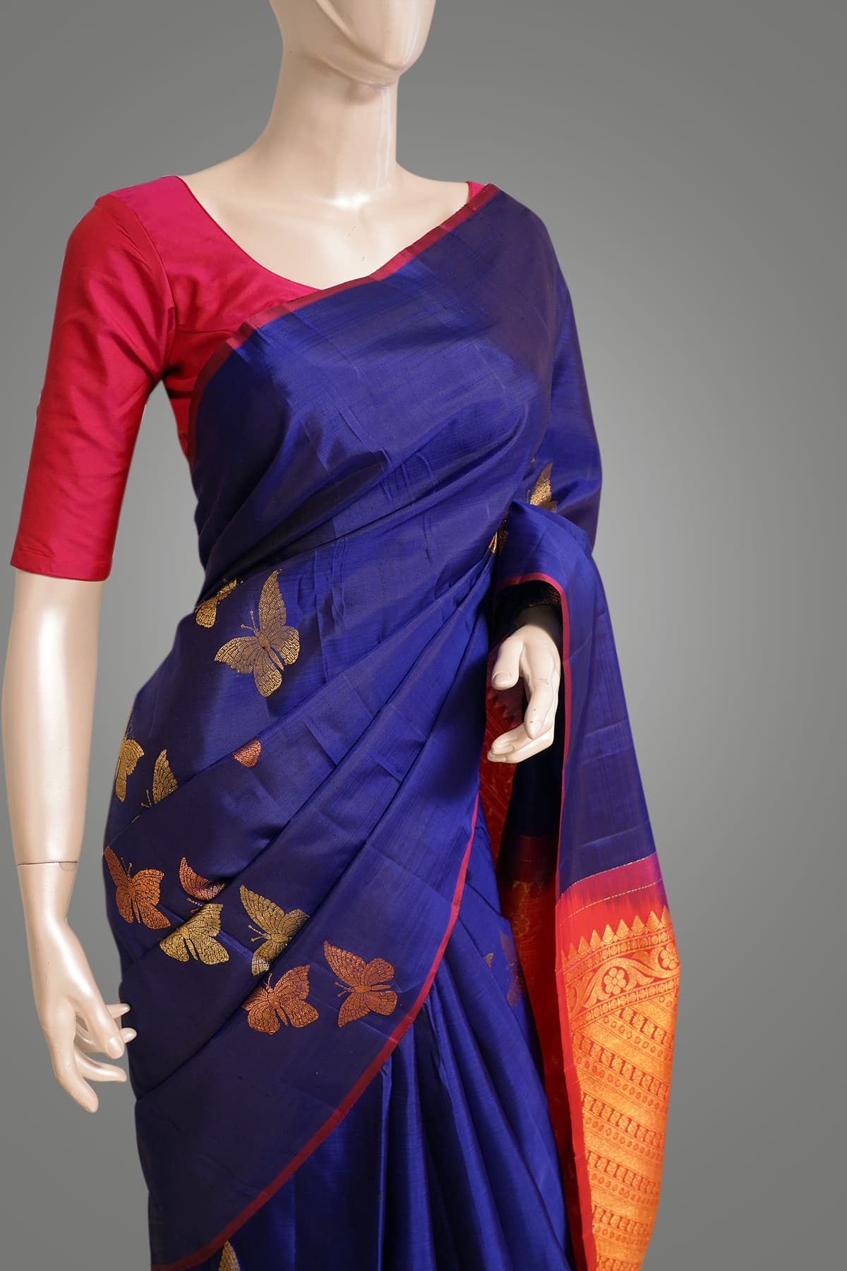 Royal Blue Traditional Kanchipuram Silk Saree