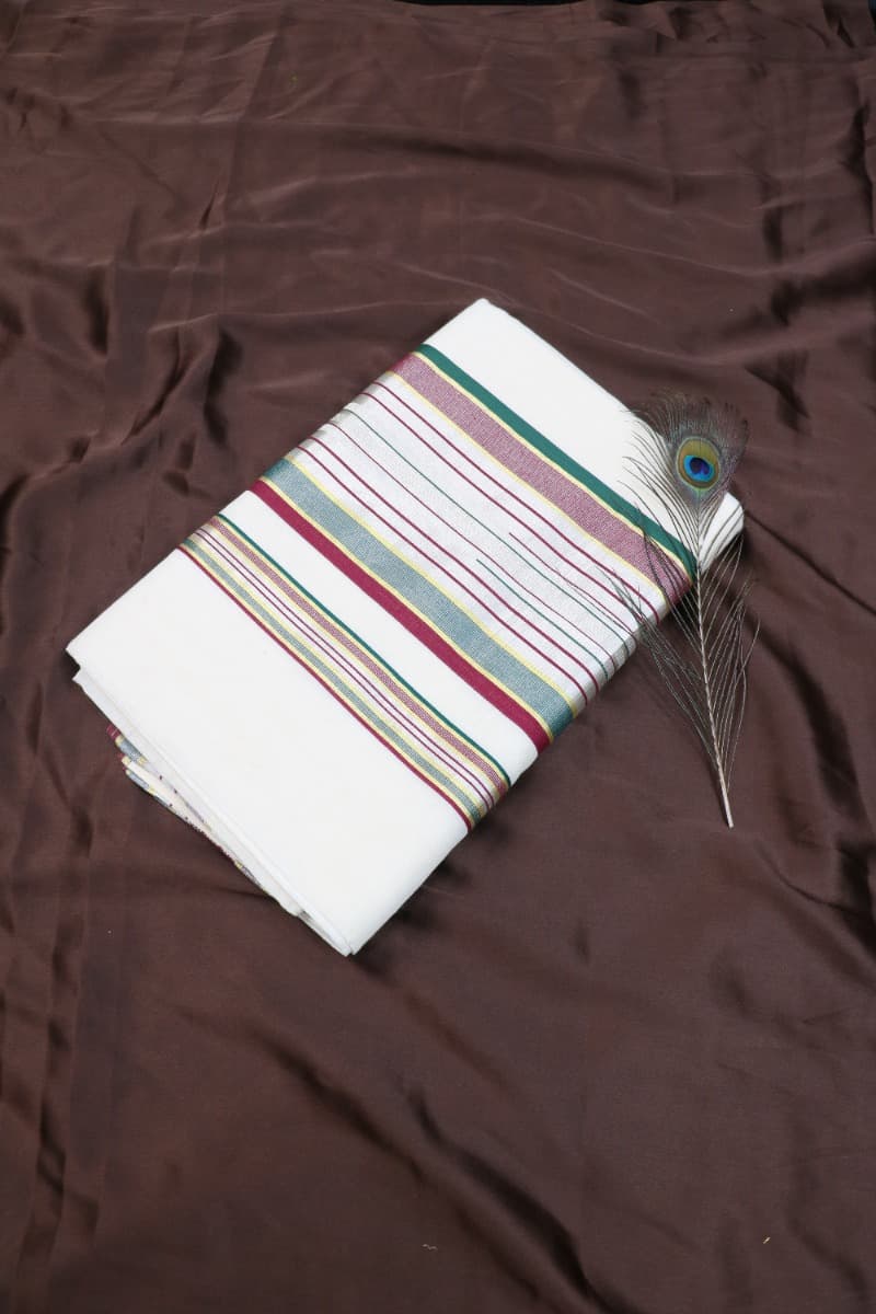 Check Design Border Handloom Cotton Set Saree
