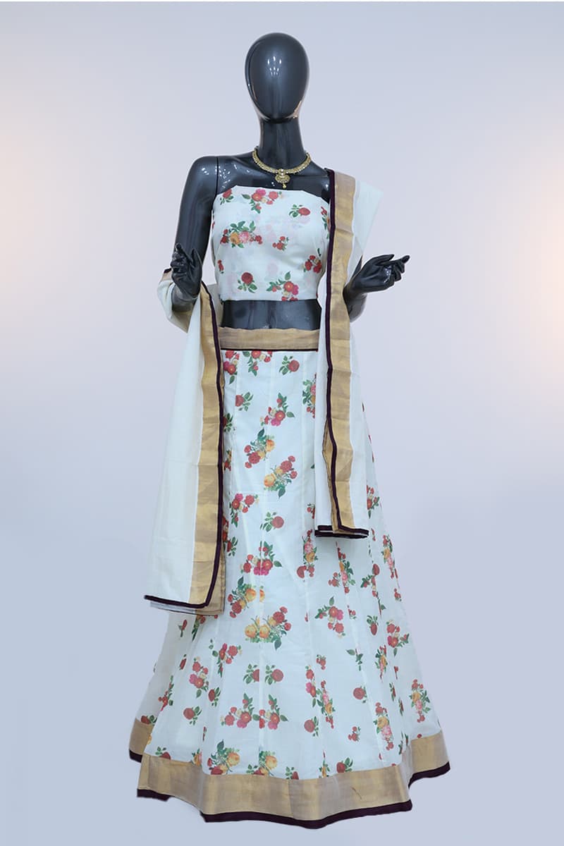 Designer Floral Dhavani